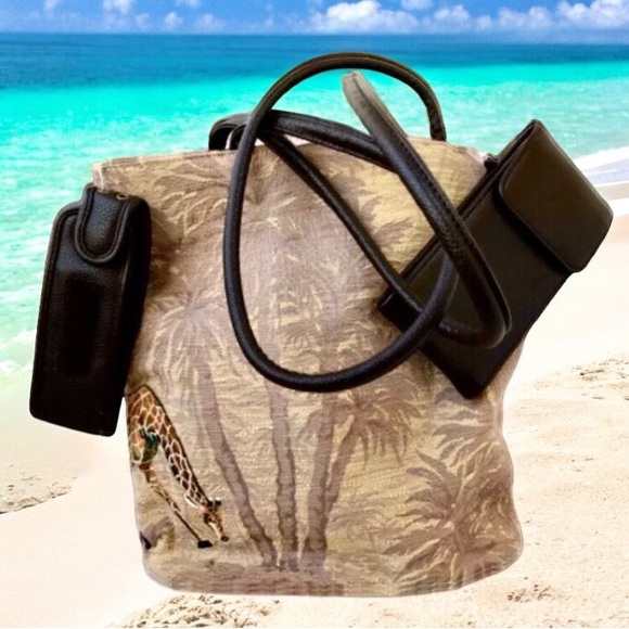 Bueno GIRAFFE Shoulder Bag Tote Tapestry + Two Pouches - Picture 10 of 10